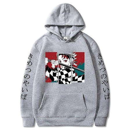 Japansk manga Demon Slayer par kreativ Demon Slayer løs afslappet trend hættetrøje til mænd og kvinder