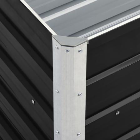 Vidaxl Odlingslåda Upphöjd Galvaniserat Stål 240x40x45 Cm Antrac Antracit