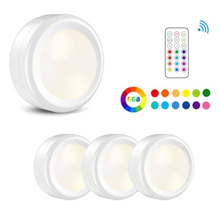 LED-spotlights Batteridrevet med fjernbetjening, 3-pak