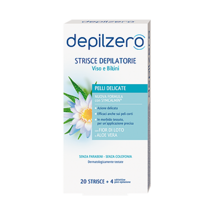 Depilzero 20 Strisce Depilatorie Viso Bikini