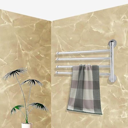 Rustfrit Stål Drejeligt Håndklædeholder Badeværelsesorganisator