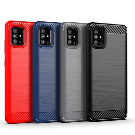 SKALO Samsung A51 Armor Carbon Stødsikker TPU-cover - Vælg farve Blue