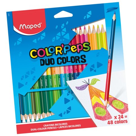 Maped Crayons de couleur Color’Peps Duo Colors lot de 24