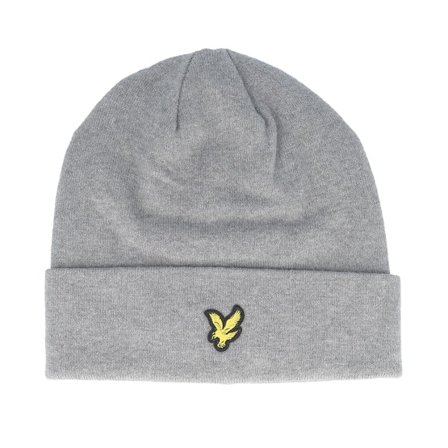 Lyle & Scott - Grijs cuff Beanie - Basic Beanie Mid Grey Marl Cuff @ Hatstore