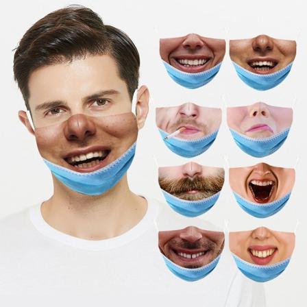 8 stk kunstige 3D-masker pustende støvtett vaskbar