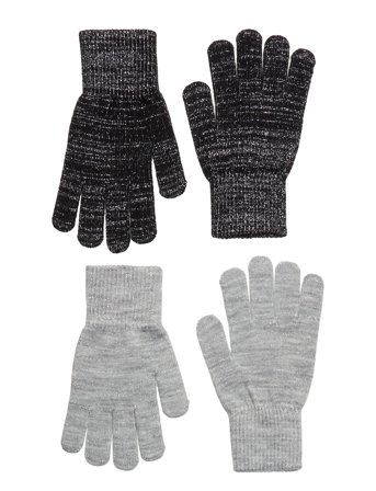 Glitter Gloves - 2-Pack Accessories Gloves & Mittens Gloves Svart Melton*Betinget Tilbud