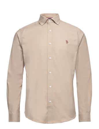 Uspa Shirt Flex Calvert Men Beige U.S. Polo Assn.
