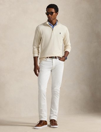 Polo Ralph Lauren Jacquard Quarter-Zip Pullover - Cream - XXL