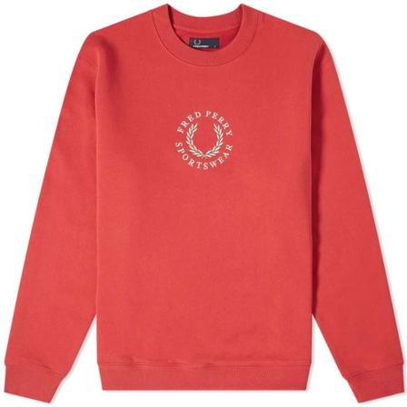 Fred Perry, Embroidered Logo Sweat Rood, Heren, Maat:M
