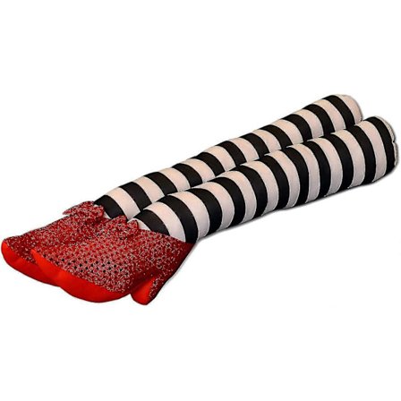 Hekseben Ornament - 40CM Knækkede Fødder Med Rubinrøde Sko Til Halloween Dekoration