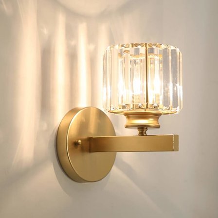 Metall LED Vägglampa Postmodern Utsökt Kristall Vägglampa Heminredning Vardagsrum Lampa Sovrum Sänglampa E27 Glas Gång Trappa