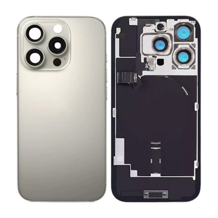 iPhone 16 Pro Back Cover Glass OEM Natural Titanium With NFC flex and Small Parts and bracket