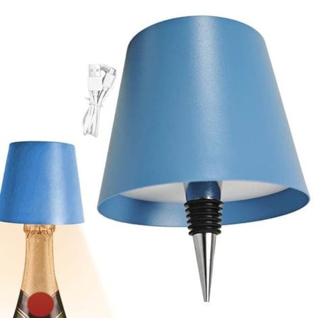 Genopladelig Flasketoplampe – LED Lampeskærm til Vin- & Glasflasker, Trådløs Dekorationsbelysning