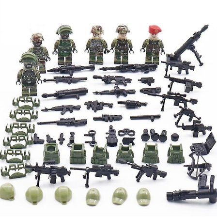 Ww2 Brickmania Minifigs Byggeklodser Rusland Hær Specialstyrker Figurer Våben Pistol Legetøj