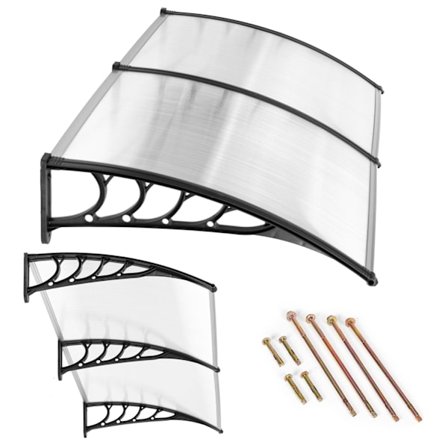 Baldakin over lågen, 200x100 cm, dobbelt polycarbonatbetræk