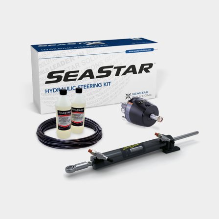 Sterzo idraulico SeaStar, con timone per entrobordo fino a 300 hk + pompa del volante + tubo idraulico + olio + cilindro HC5313-3