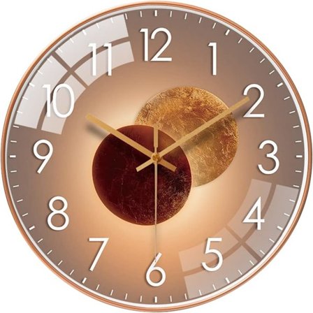 12 tum rund ljudlös väggklocka (Venus Guld), stora siffror modern kvarts batteridriven tyst väggklocka för Ho