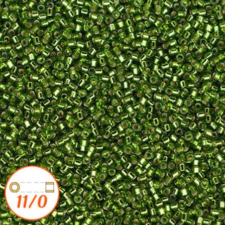 Miyuki Delica 11/0, Silver-lined Olive, 5g
