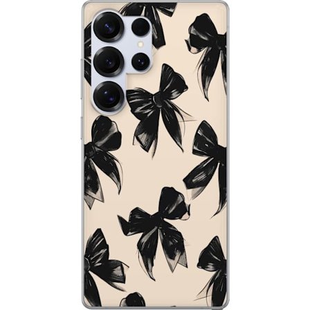 Kompatibelt Mobilskal till Samsung Samsung Galaxy S25 Ultra Svarta rosetter på beige bakgrund med stilren design, mjuk kontrast och elegant tidlös k