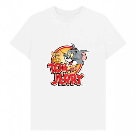 Tom och Jerry Unisex Vuxen Vintage T-Shirt S Vit