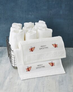 Broderikit Handdukar Julgrisar 2-pack