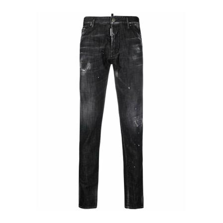 Dsquared2, Straight Jeans Zwart, Heren, Maat:M