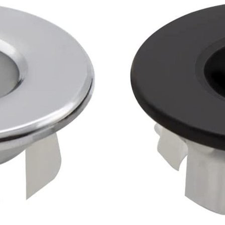 2 stk. vaskoverløbsring, rundt hul, vasktrim, afløbshul, reservedele