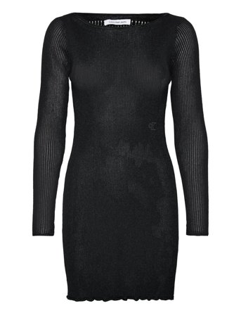 Metallic Sweater Dress Black Calvin Klein Jeans