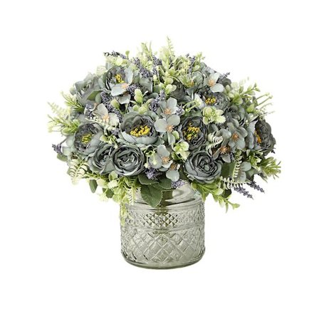 Simulerede Blomster Kunstige Pæon Blomster Realistiske Utsøgte Kunstige Blomsterarrangement til Hjem Bryllupsfest Dekoration