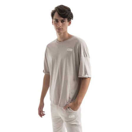 Alpha Industries, Koszulka męska Organics OS Roll-Up 118532 627 Beżowy, Mężczyzna, Rozmiar: S