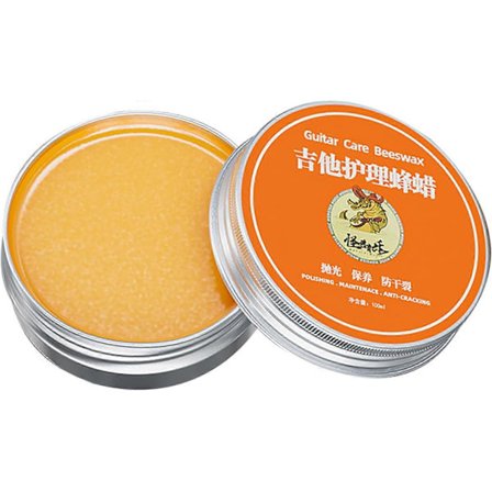 Gitarvoks, gitarlakk - gitarhåndtaksrens, vanntett naturlig bivoks, for treinstrumenter - 100 ml berøringsolje, Holdes pleiebivoks