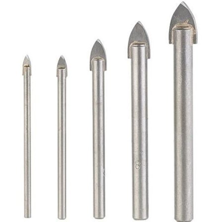Sandblästrade Borr - 4/5/6/8/10 mm - Hårdmetall - 5-pack - Exakt Borrning