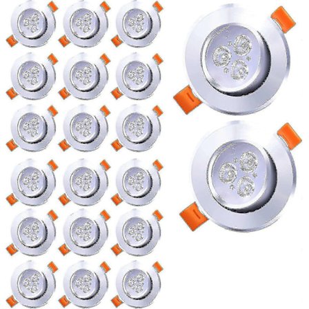 20-pack LED Inbyggd Spotlight 3W Kalla Vit 6000k 245lm Inbyggd Taklampa 40W Motsvarande Glödlampa för Vardagsrum, Badrum - Perfekt