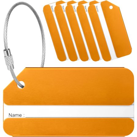 Bagasjetagger, 6 stk Bagasje Etiketter for Kofferter, Aluminium Legering Koffert Tagger, for Bagasje Bagasje Identitet ID Etiketter
