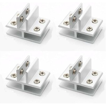 Set med 4 T-formade glasklämmor för 3 sidopaneler, duschar, bord, klämspaneler 10-12 mm