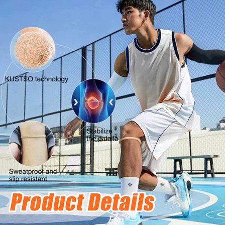 Patellarsenbåndstøtte, Silikon Kneebånd Patella Støtte Patellar Knebeskytter Patellarsenbåndstøtte for Vandring, Fotball, Hopperkne