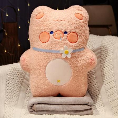 Djurkudde för kontoret med tecknade djur - gris