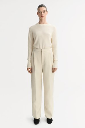 Soft Goat - Classic crewneck - Women cashmere sweater - XL - Feather White