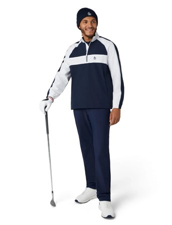 Original Penguin Golf Long Sleeve 1/4-Zip Colour Block Jacket - Navy - S