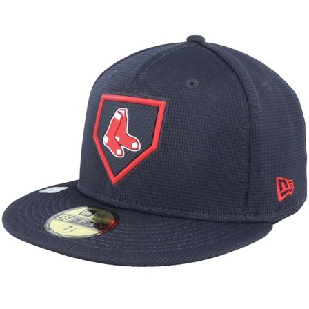 New Era - MLB Blauw fitted Cap - Boston Red Sox MLB21 Onfield Clubhouse Navy 59FIFTY Fitted @ Hatstore