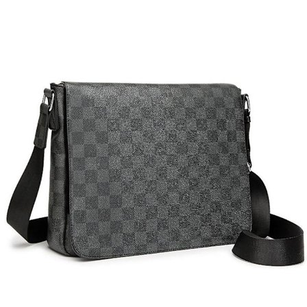 Leather Plaid Shoulder Crossbody Bag Unisex