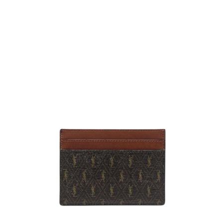 Saint Laurent, Cardholder In Monogram Brązowy, Mężczyzna, Rozmiar: ONE Size