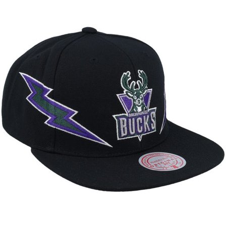 Mitchell & Ness - NBA Svart snapback Keps - Milwaukee Bucks Double Trouble Black Snapback @ Hatstore