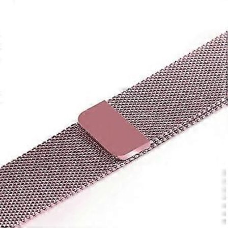 Milanese Fint Mesh Rostfritt Stål Smart Klockarmband Kompatibelt För Apple Watch SE/Series 6/5/4 44mm / Series 3/2/1 42mm (Rosa)