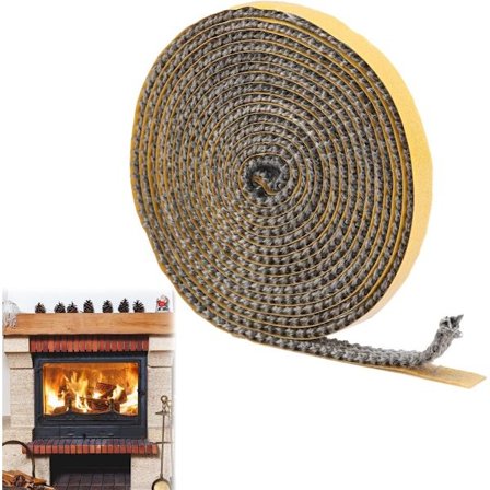 Glassfibersnor for ovn - Ovntau - Flat selvklebende ovnsnor - Selvklebende flat