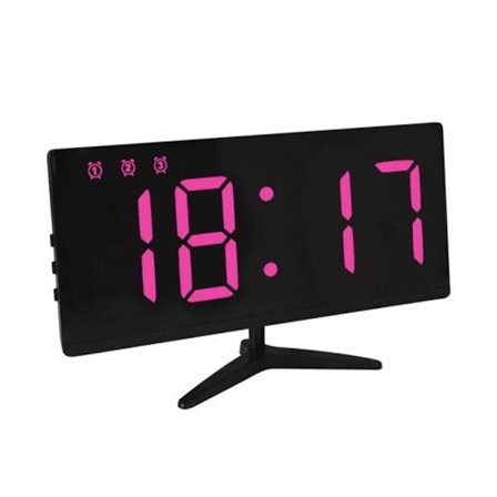 6615A LED Elektronisk Klokke Smart Digital Bordklokke (Rosa)