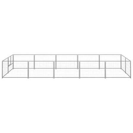 Vidaxl Hundgård Silver 10 M² Stål Silver