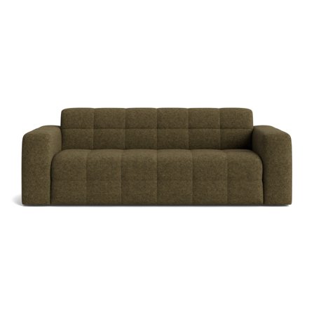 Paris 3-Sitzer-Sofa in Modesto Dunkelgrün, modernes Design mit Steppung, komfortable Polsterung für Wohnzimmer, hochwertige Qualität, 77cm