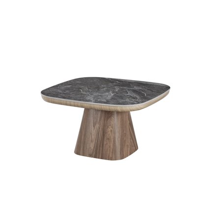 Marmoris sofabord, keramik | 80x80 - Grå/Sort - 80x80x45 - Sofabord