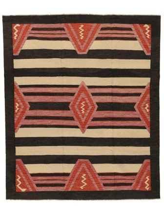 Kilim Modern Rug Modern Black/Dark Red (Wool, Afghanistan)